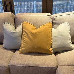 Three (3) custom pillow covers